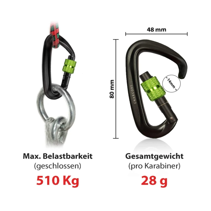 500kg black color Aviation aluminum D Mousqueton keychain 5kn carabiner on sale