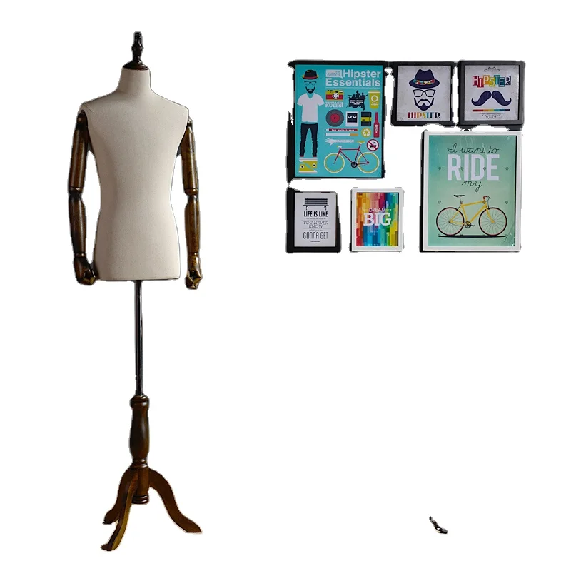 Модель реквизит мужской бюст тканевая модель настоящая деревянная рука модный костюм вешалка мужская