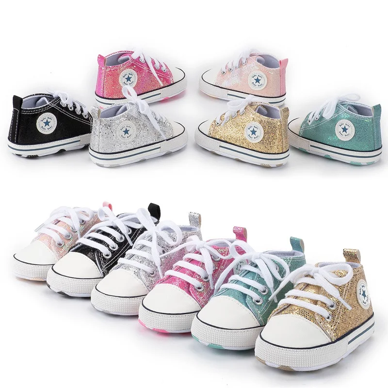 Newborn Casual Sequins Design Baby Walker for 0-1T Baby Shoes