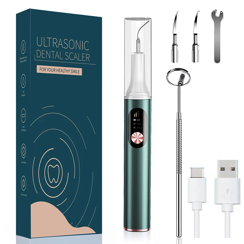 2023  new Electric Dental Calculus Remover Sets Teeth Whitening Cleaning Kit Ultrasonic Tooth Cleaner OEM factory