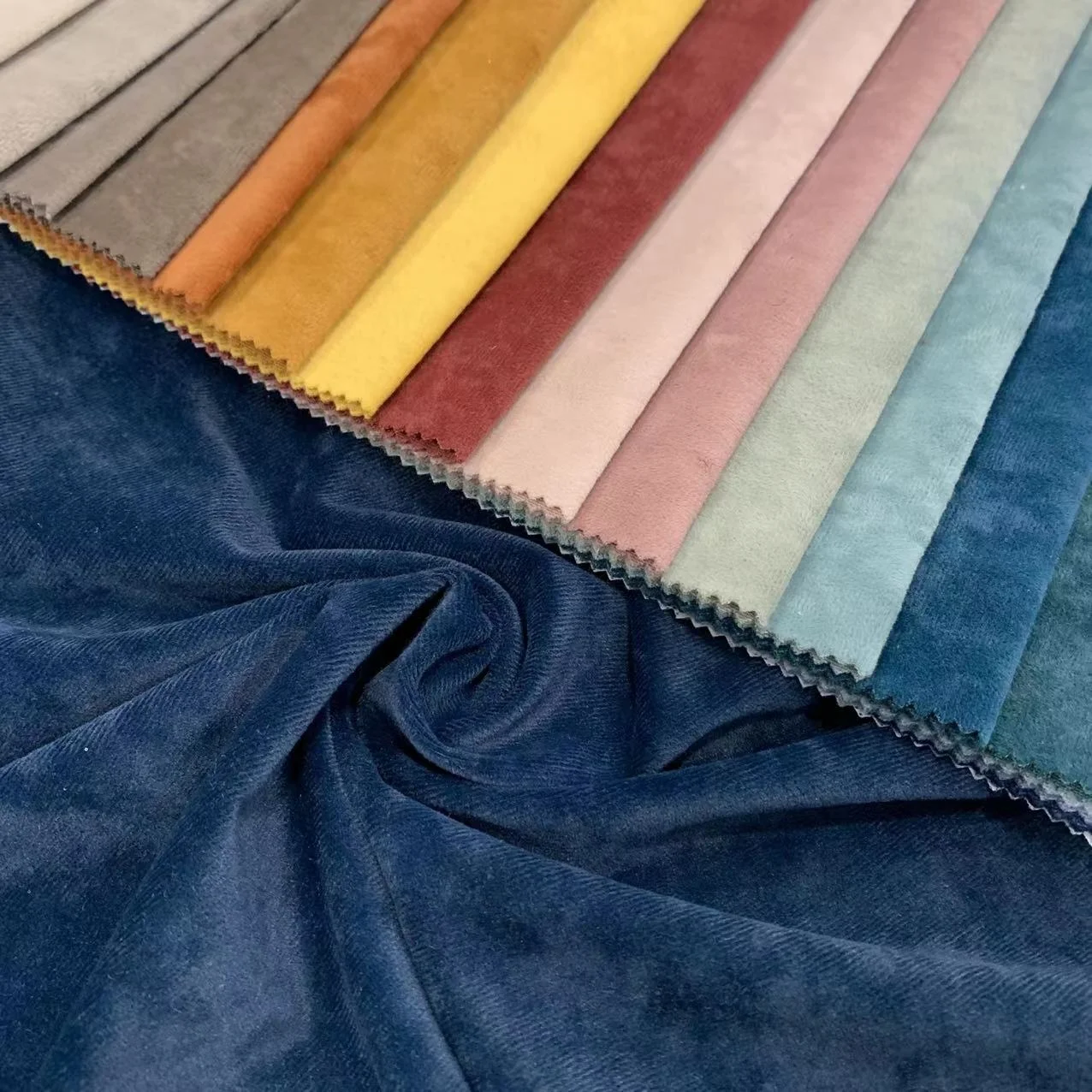 JL23008-mosha crush  ice plain velvet fabrics hangers upholstery Material and y sofa fabric Plush crushed velvet