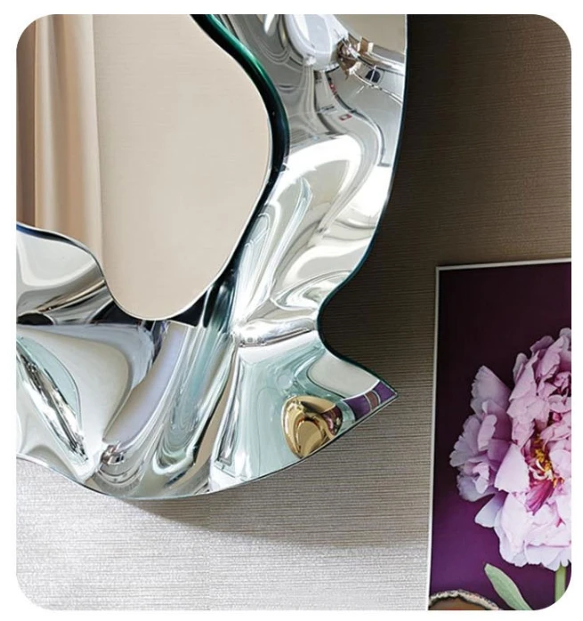 Large Mixed Media Artwork 3D Metal stainless steel mirror glass painting Modern Wall Pictures Wall Art Living Room