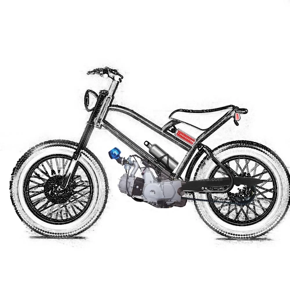 Gas motorized beach cruiser retro vintage bike off road motor cross bike with 50cc 80cc 110cc 26 inch wheel for adults