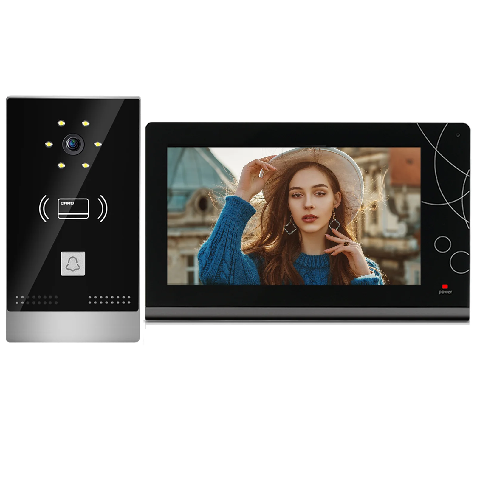 Умная цифровая 7-дюймовая IP-видеодомофон дверной звонок домашняя вилла проводной видеодомофон сенсорный экран операционная система Linux