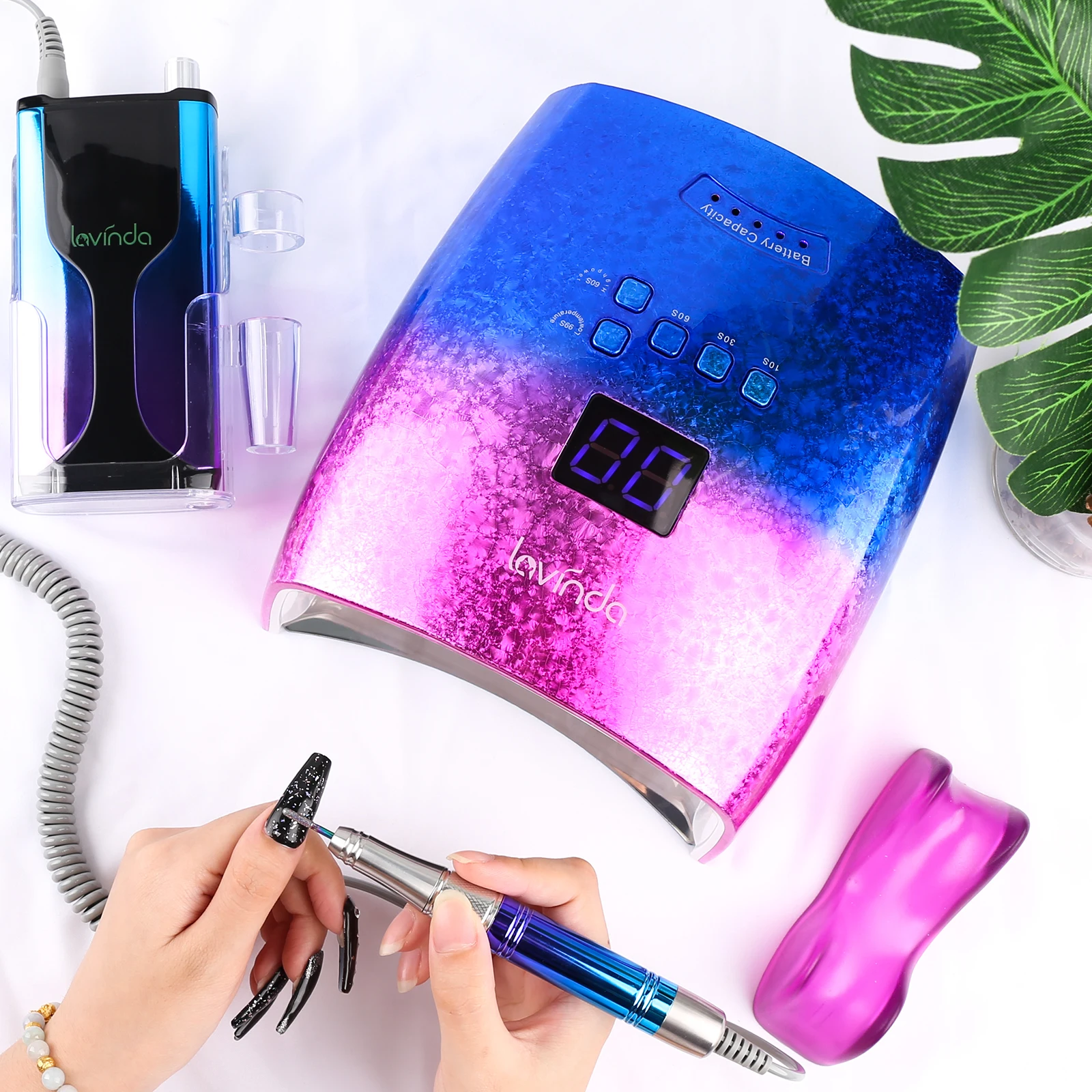 Belle Custom UV Led Nail Lamp 48W Cordless Rechargeable Gel Polygel Nail Dryer Professional Australia Curing  Lamp