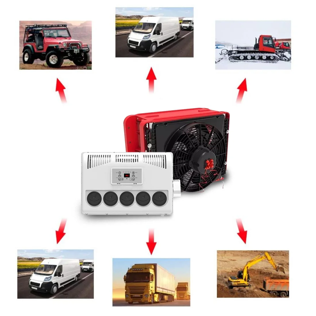 Futrun 12v 24v Electric Semi Truck Ac Units Van Truck Air Conditioner