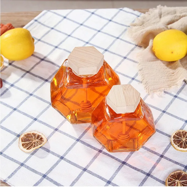 Бутылка для меда с деревянной крышкой
