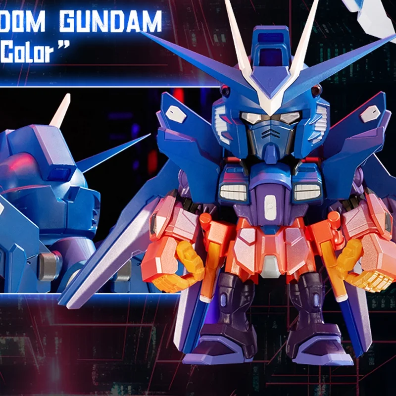 Hot sale product cute collection ornaments Q-style aircraft anime mystery box SD gundams Free and justice series play blind boxe