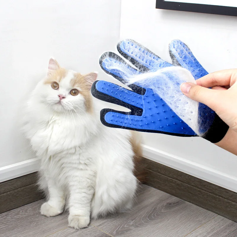 New Blue Pink Pet Cleaning  Bathing Gloves Pet Bath Comb Brush TPE Dog Cat Deshedding Gloves