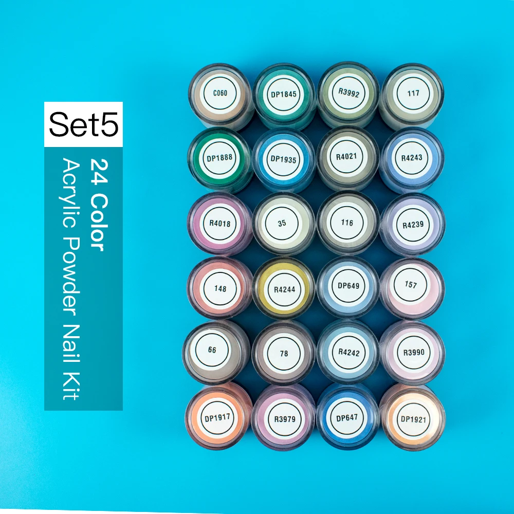Private Label 24 Colors set Acrylic Powder glitter Matte acrylic powder
