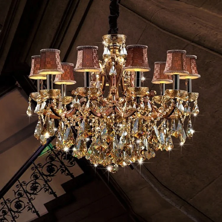 Amber Crystal Light Cristal Light Cognac Crystal Modern Pendant Light Maria Theresa Chandelier Restaurant Chandelier CZ6009/12