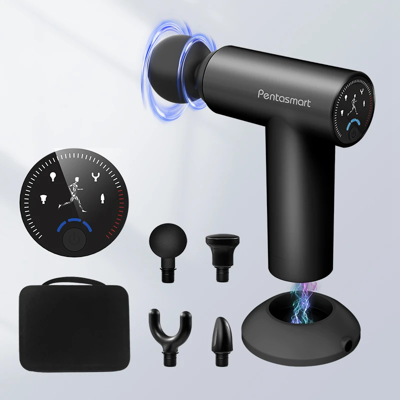 OEM ODM Portable Massager  Deep Tissue Body Fascia 30 Speed Lcd Screen Percussion Vibration Muscle Massage Gun