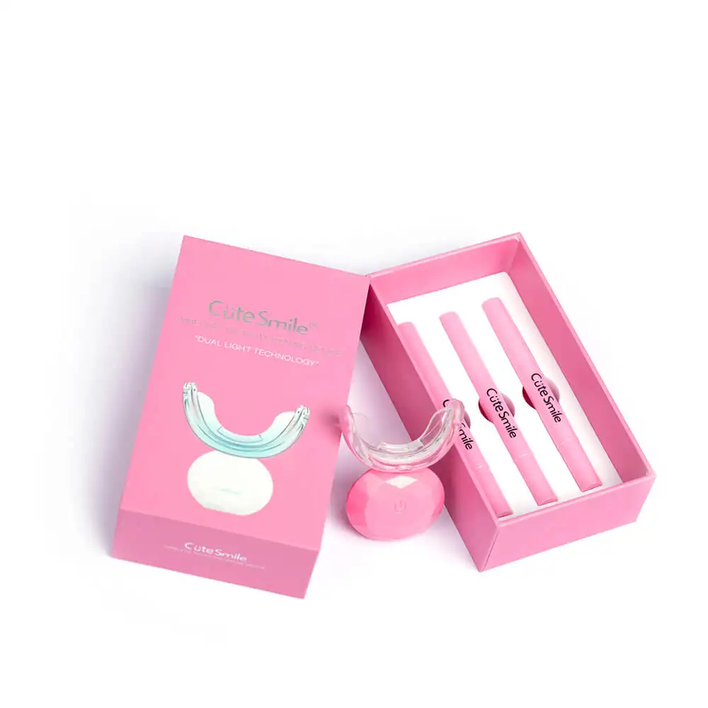 Wholesale Private Label Rechargeable Teeth Whitening Gel Kit for Home Use Dental Bleaching LED Light 3 Syringe Set