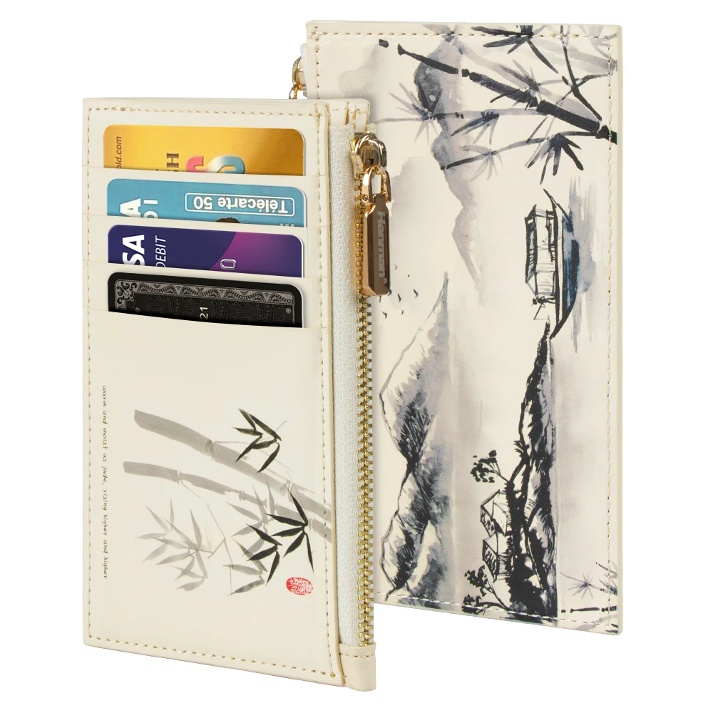 PU Leather Manufacturer UV HD print pattern coin wallet card bag leather wallet manufacturer