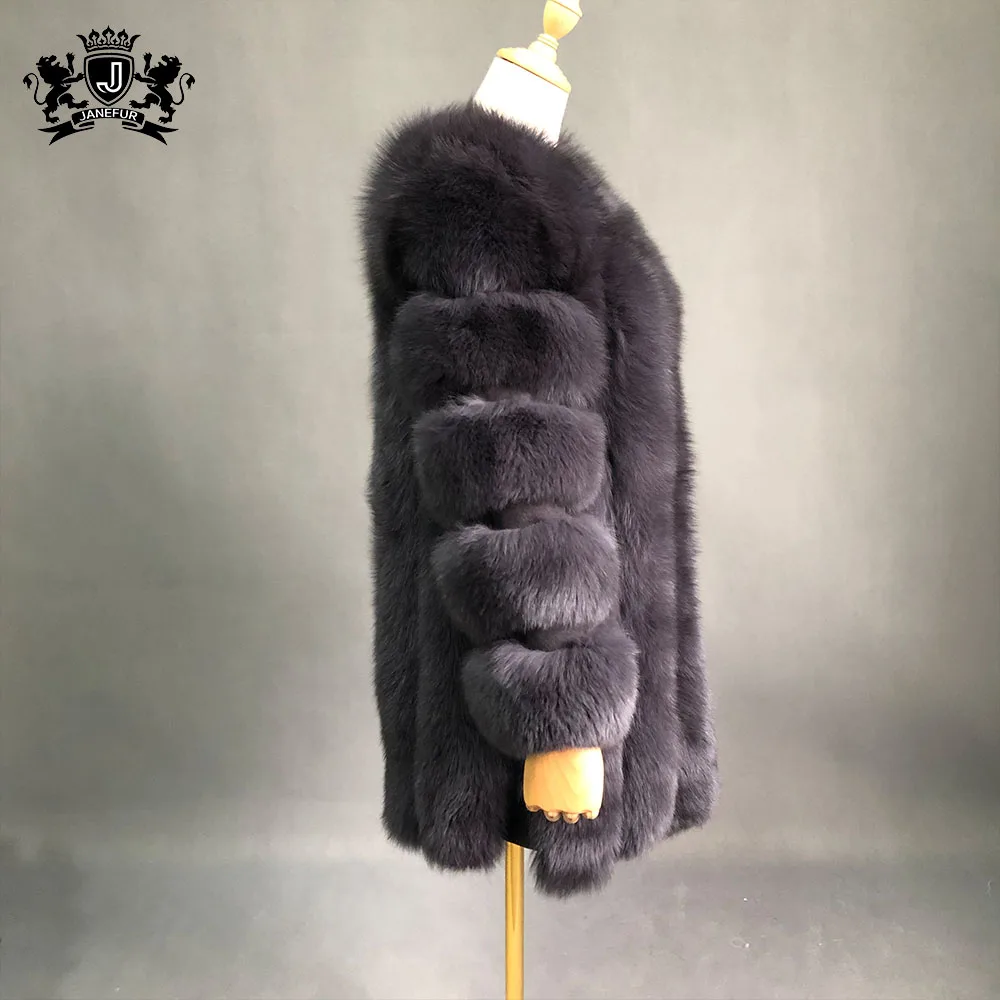 2021 New Design Wholesale Long Fur Coat Women Warm Winter Furry Overcoat High Quality Lady Fur Coat