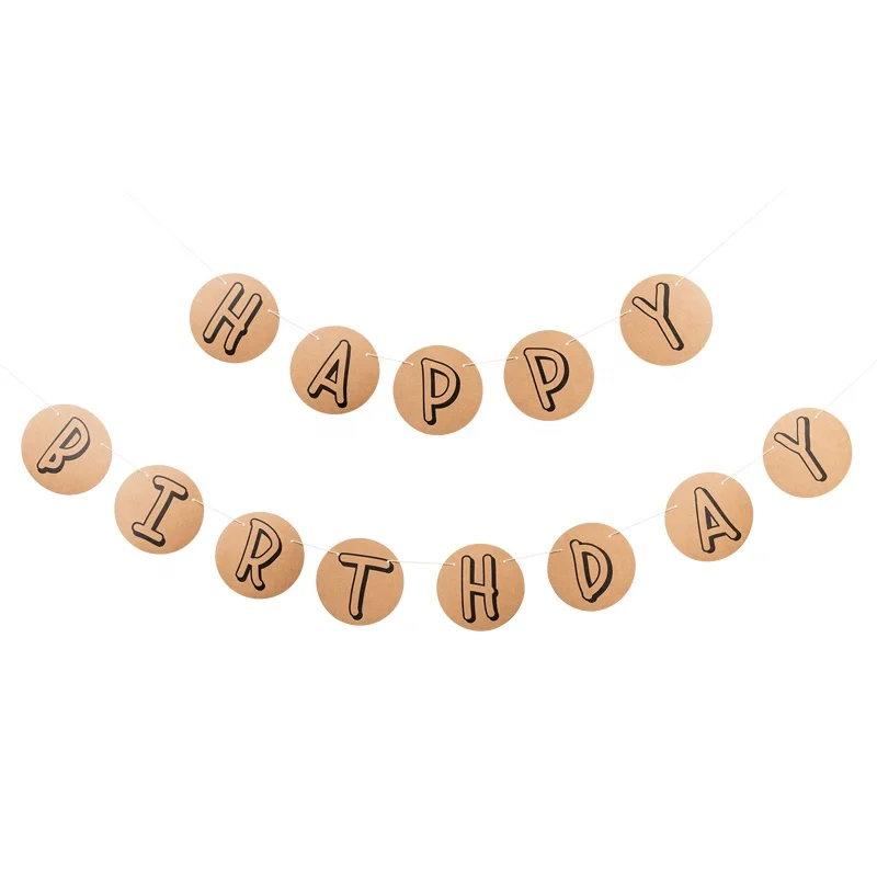kraft DecorationColorful Flags Garland Birthday Hundred Days Decorated with Happy Birthday S01106