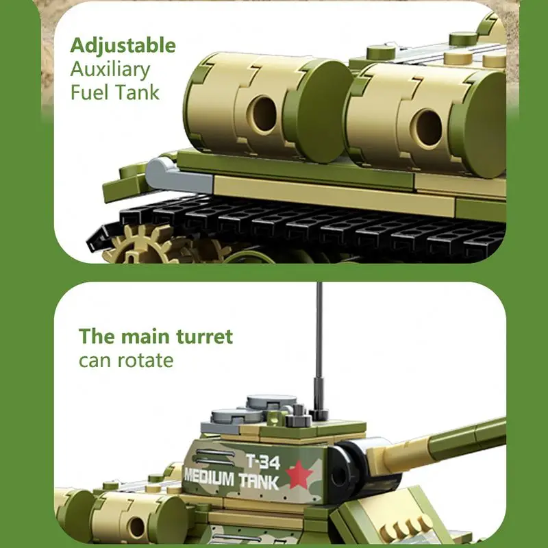 SS WW2 Русский Военный танк армейские игрушки T-34 конструктор sherman l Moc набор строительных блоков для детей