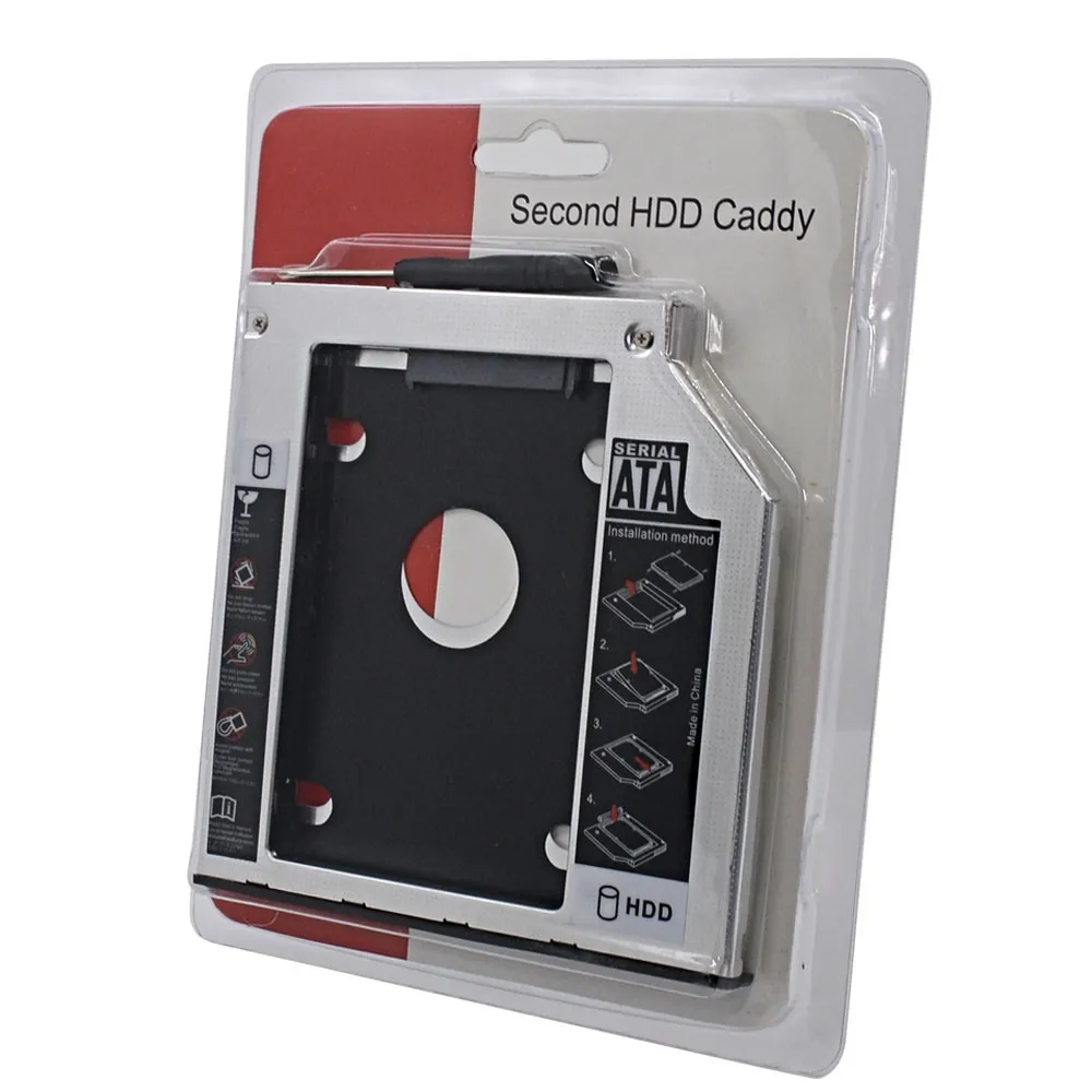 Aluminum 2nd Second Hdd Caddy Optibay SATA 3.0 2.5' SSD DVD CD-ROM Enclosure Adapter Hard Disk Drive Case Computer accessories