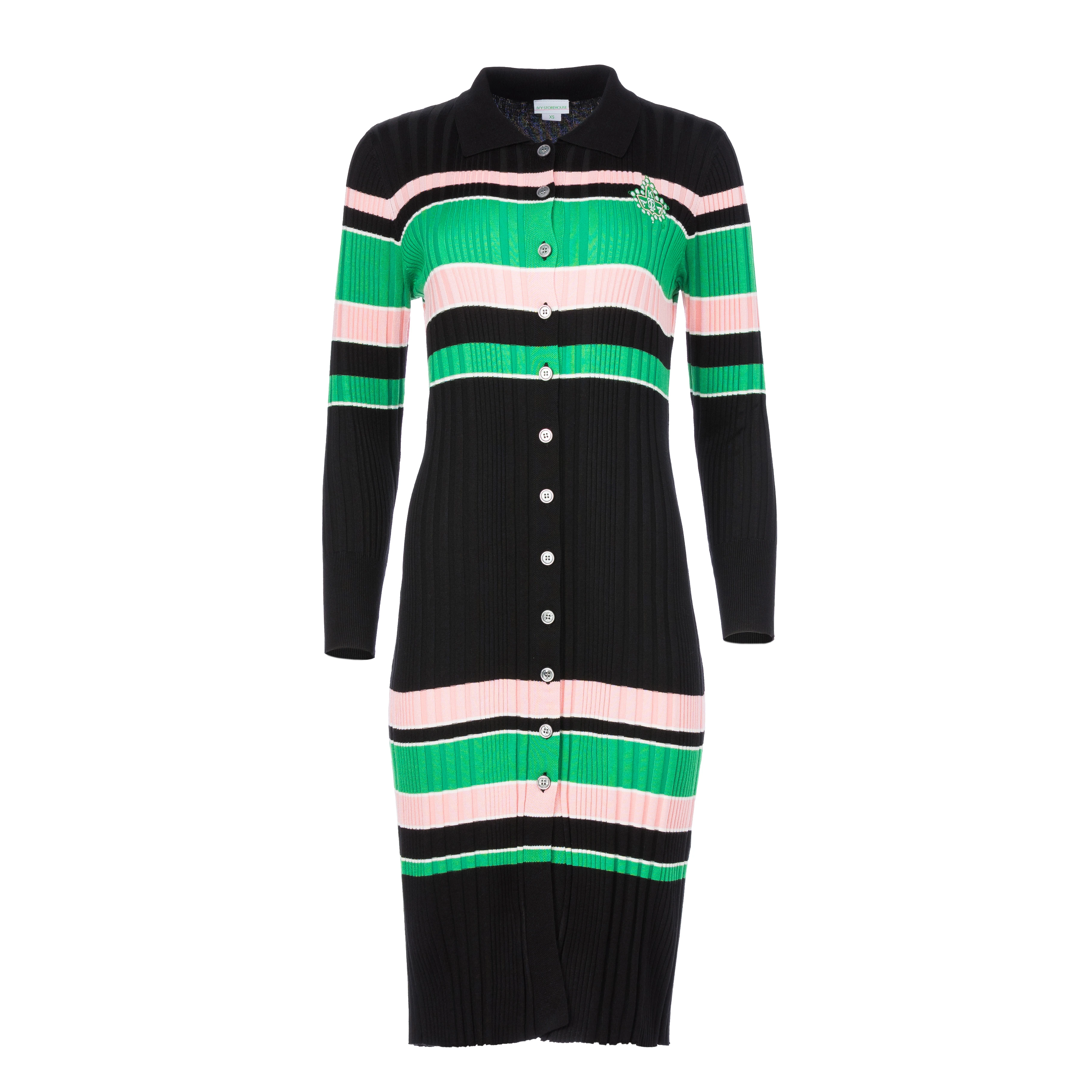 OEM CUSTOM Solid Spring Bodycon Dress Club Ribbed Skinny Knitted Maxi Dress Fall Women Pearls Striped Dress