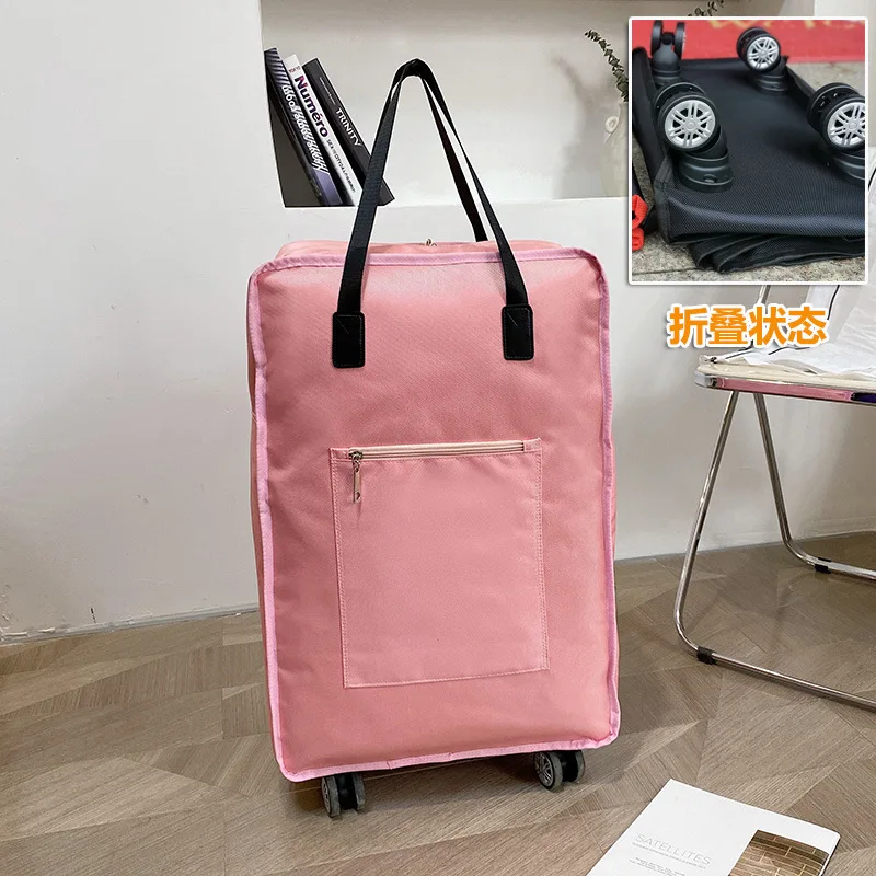 YIMYIK Manufacturers Oxford Duffel Bag Large Capacity Luggage Foldable Travel Bag with Wheels