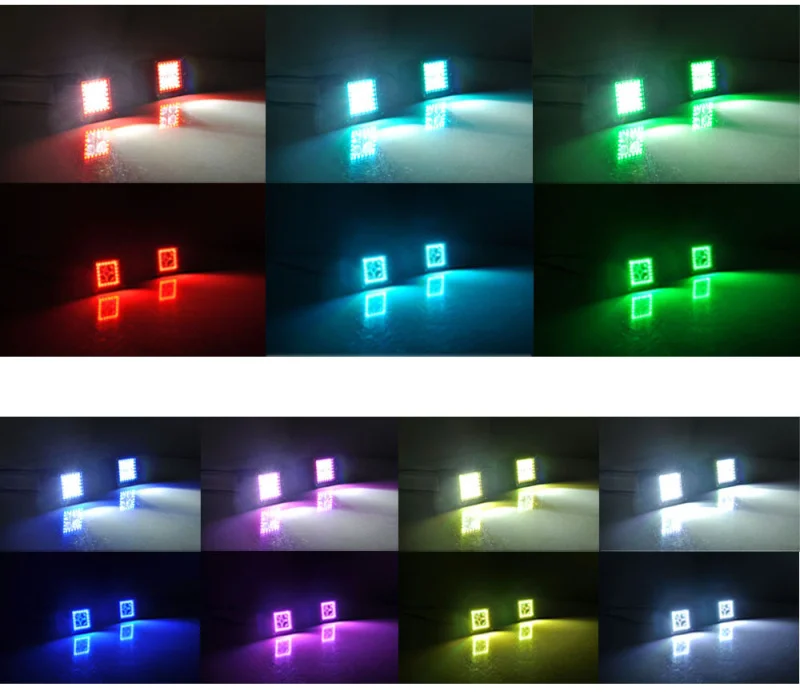 Цветная (RGB) гало кольца 3 дюймов заподлицо Cube rgb led свет pod изменение