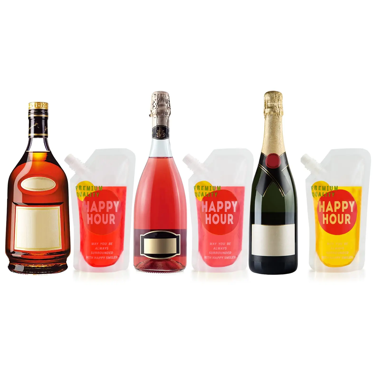 Custom Clear Beverage Water Storage Package Reusable Resealable Sauce Squeeze Pouch Liquid Packaging Plastic Bag With Spout