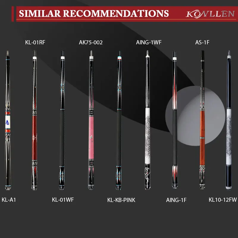 KONLLEN Cue Stick Billiard Carbon 12.5mm Ebony Butt Turquoise Ring True Inlay Cues Pool