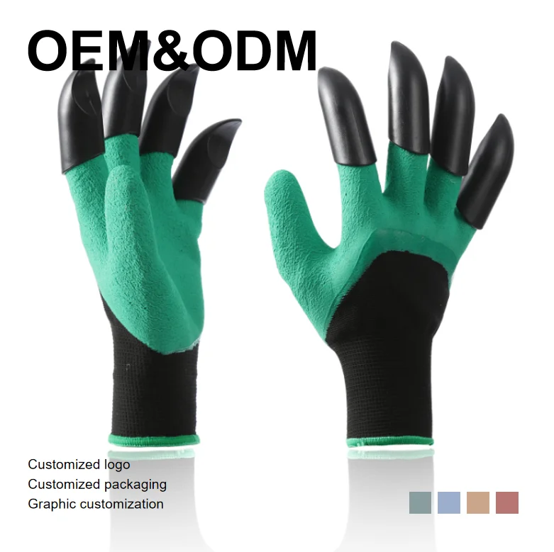 Garden Gloves With Single/double Fingertips Claws Waterproof Gardening Working Gloves