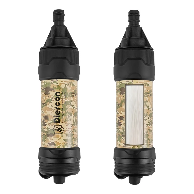 Diercon fast flow rate with 6L water bag outdoor portable water filter straw for camping hiking backpacking