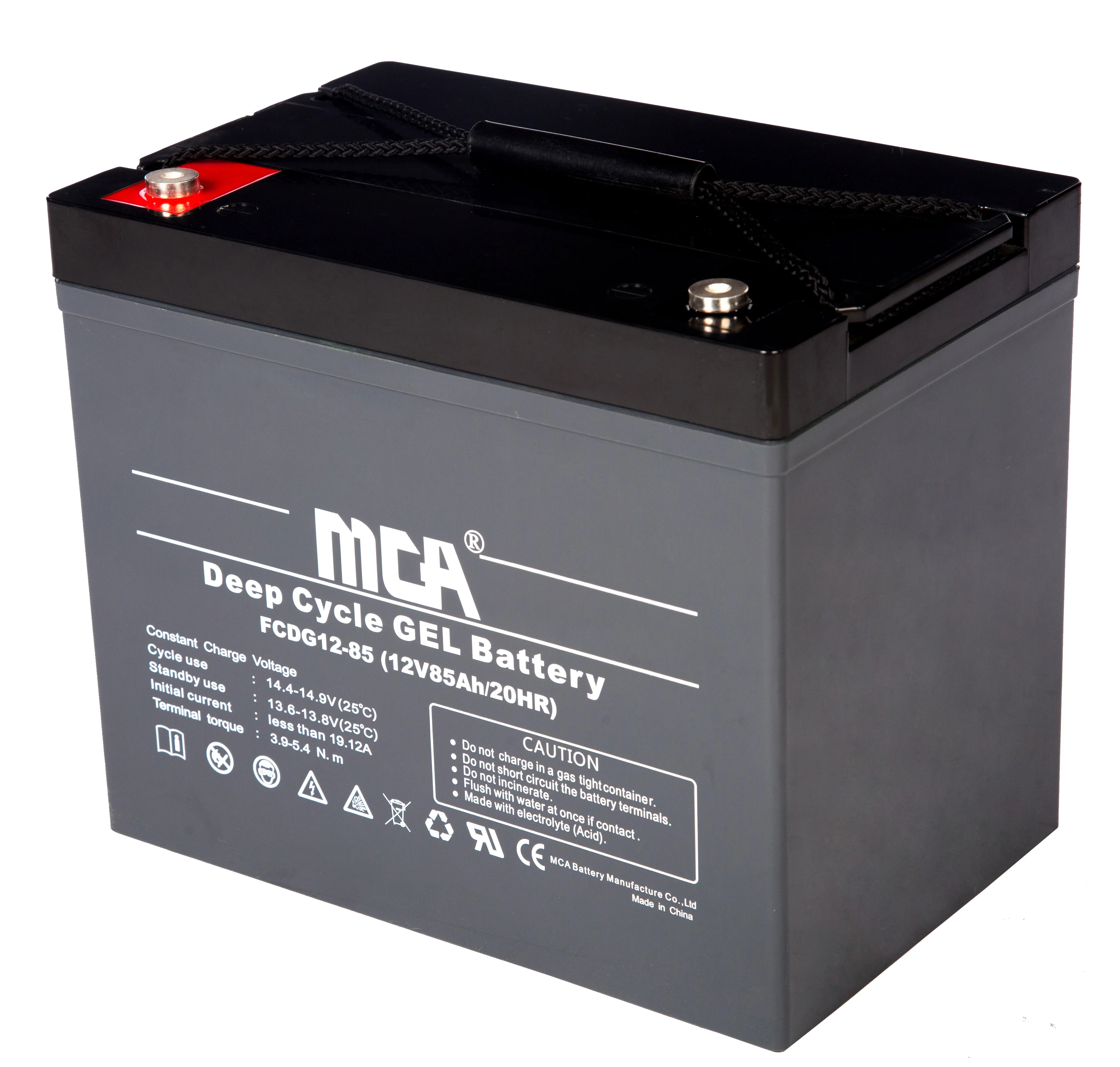 Guangdong supplier deep cycle gel 12v 85ah power station golf cart marine battery