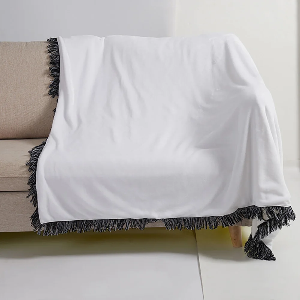 Kingsub Sublimation Blanks Blanket Wholesale Promotional Blank Printing Quality Soft White Flannel Sublimation Blankets