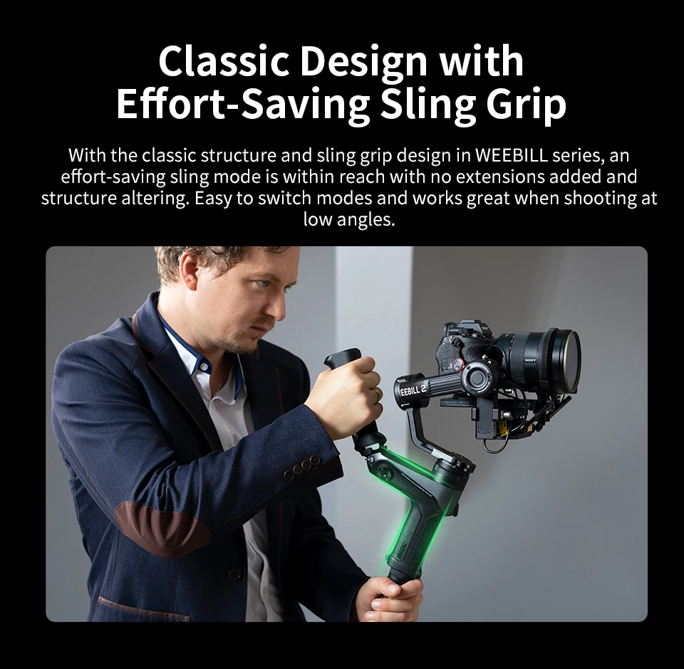 ZHIYUN Weebill 2 Gimbal Stabilizer for Camera DSLR Cameras 3-Axis Handheld Stabilizer with Screen for Canon/Sony VS DJI