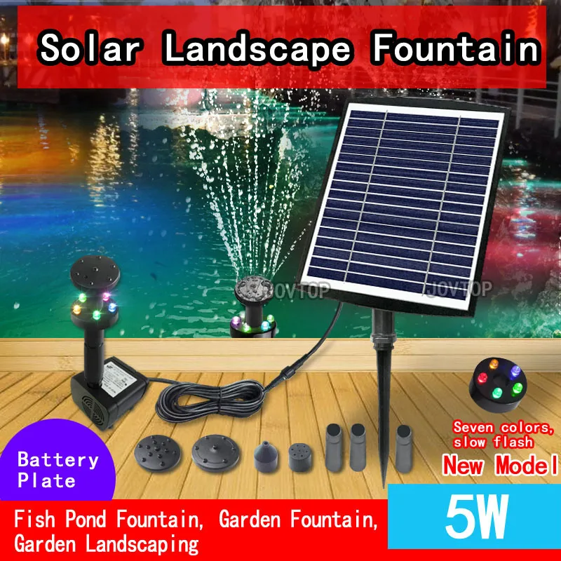 5W outdoor water solar fountain for garden Solar  Garden Water Feature Solar Power Water Fountains Pump Outdoor