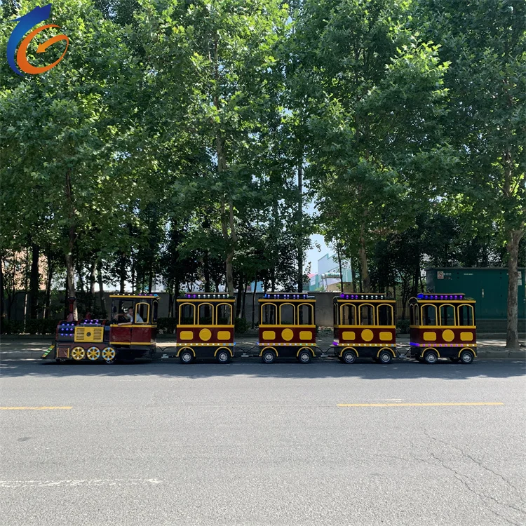 Tourist Attraction Big Sightseeing Trackless Road Steam Effect Tour Train Ride for Adult on sale