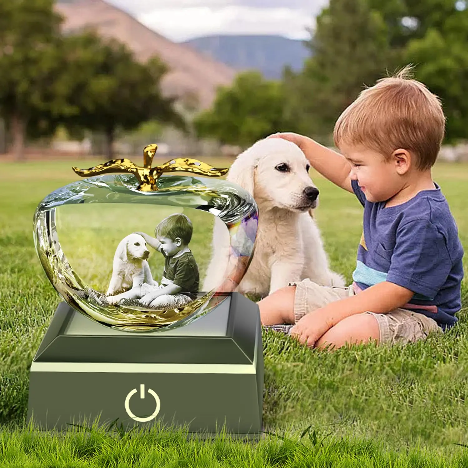 Factory Customized K9 Crystal Pictures 3D With Your Own Photo, Mom Gifts, Mother Day Gift, Gifts for Mom Apple-S.