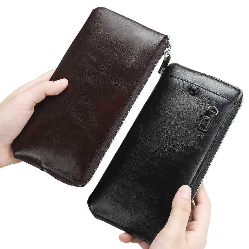 OEM Billeteras Hombres Cell Phone Soft Male Wholesale Designer Purse Wallet Men Long Leather Luxury