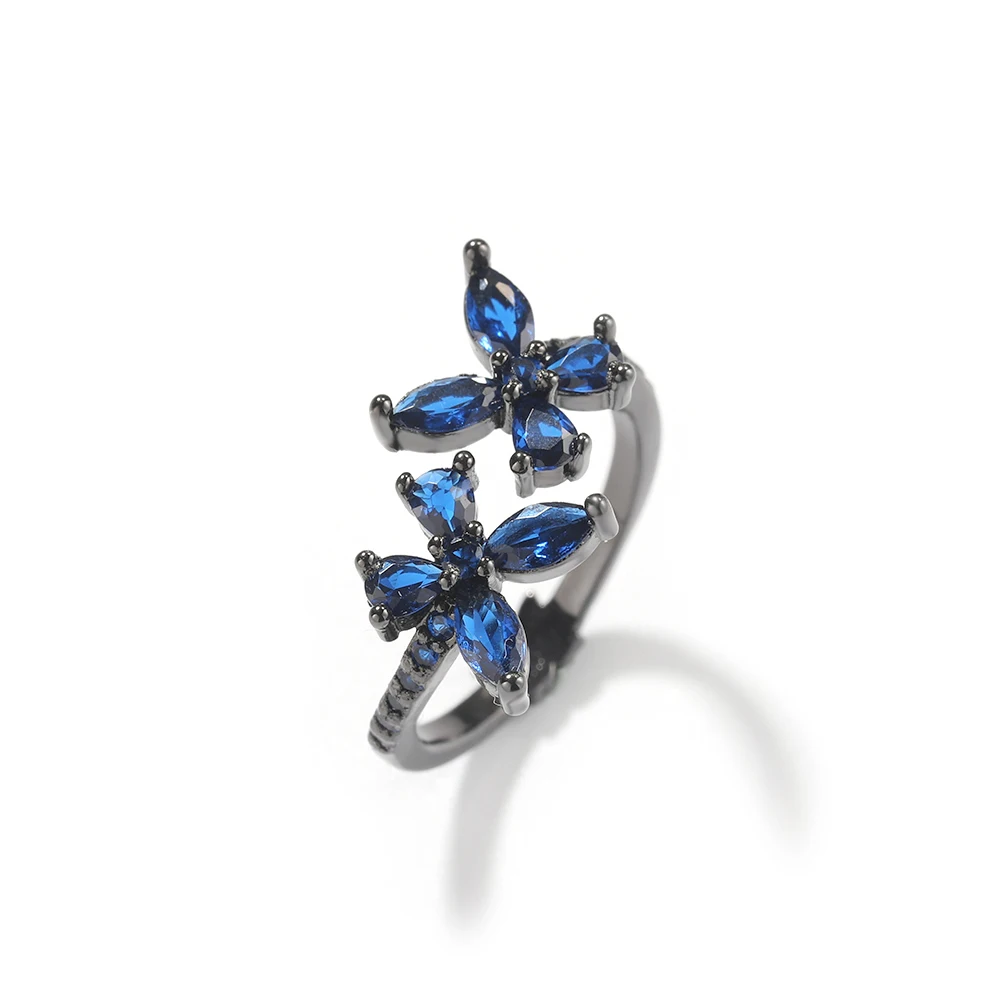 Butterfly Rings Fine Jewelry Engagement Ring Crystal Zircon For Women Girl Anniversary Gift Gemstone Rings Colorful