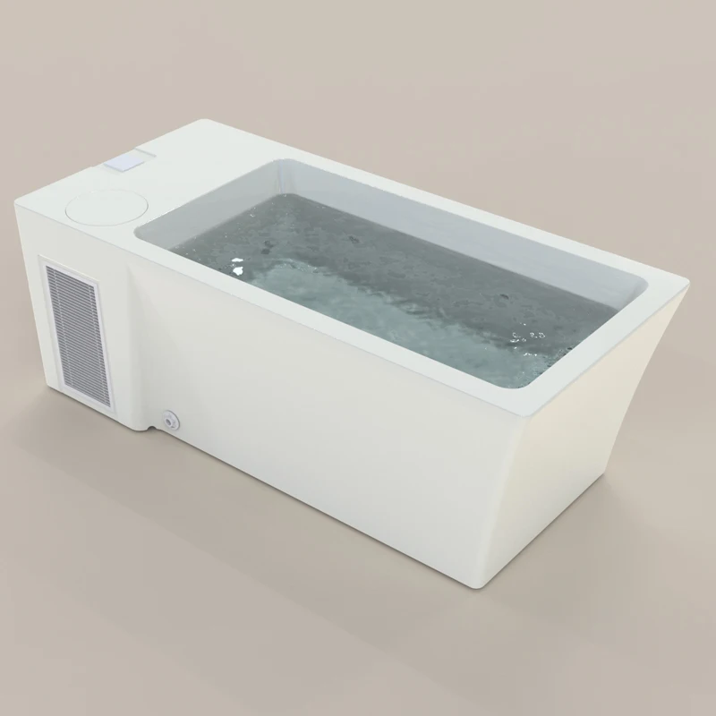 New Model Rectangular Acrylic Cold Plunge Built in 1HP Chiller Heating Cooling All in Plunge