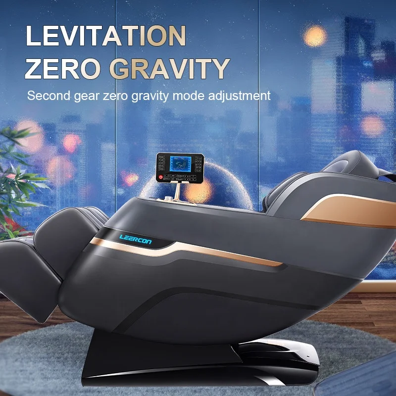 Leercon 2023 brand new design sl track 4D full body zero gravity lay flat massage chair compact massager