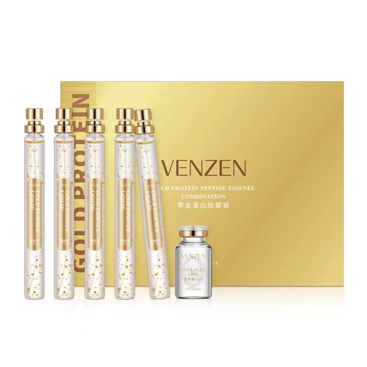 Пептидная эссенция VENZEN Protein укрепляющий уход за кожей золотой белок линий Чистый Коллаген Отбеливание лица сыворотка для морщин
