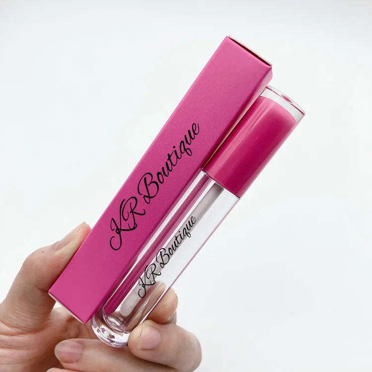 Hot seller 5 ml lip gloss tube container with wand purple lip gloss package