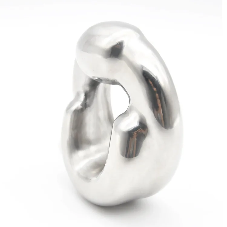 Metal Stainless Steel Cock Ring Heavy-Duty Pendant Ring Chastity Penis Lock for Men Delayed Ejaculation Trainer Alternative Toys