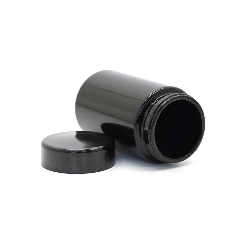 150ml 200ml round Large UV Black Dark Ultra Violet Natural Jar Herb UV Smell Proof Air Tight Ultraviolet Storage jars