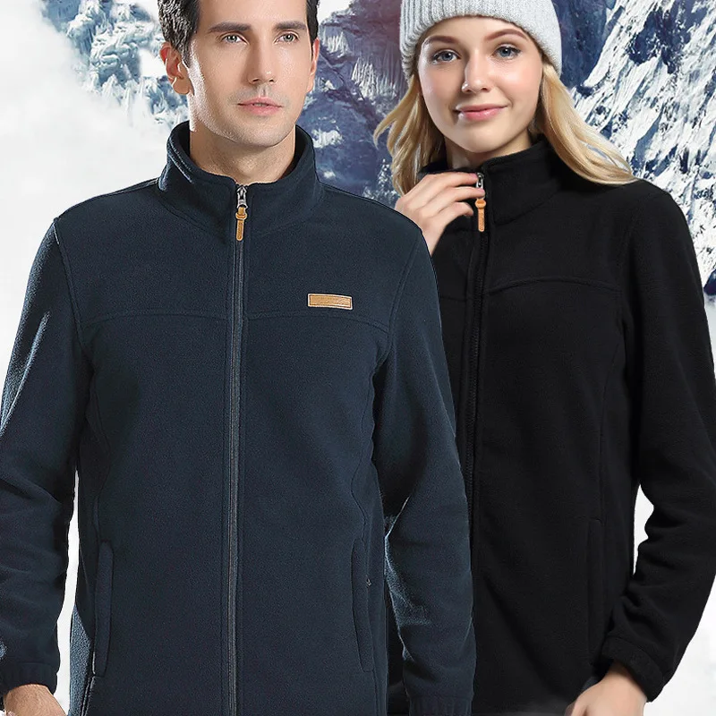 Custom Logo Eco-friendly High Quality Winter Man And Woman Long Sleeve Winter Micro Polar Fleece Jacket