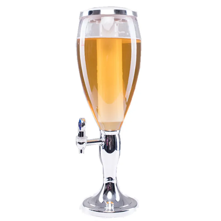 Wholesale 2 L beer gun light European 3L beer bucket juice cocktail column anti fall high drink bucket wine tower