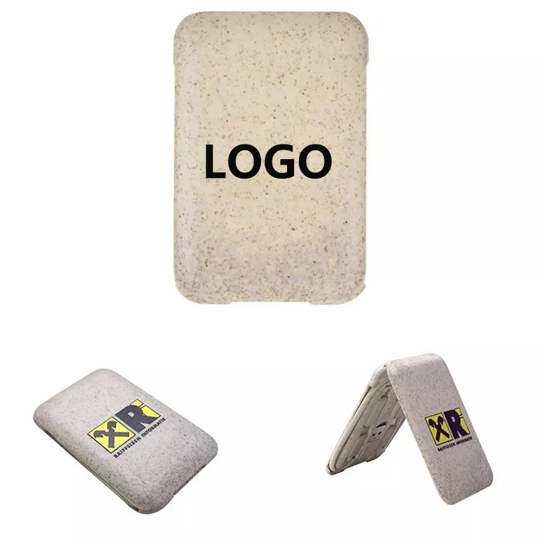 Custom Promotional Gift Eco-friendly Wheat Straw Material Phone Holder 6 in 1 Charger Data Cable