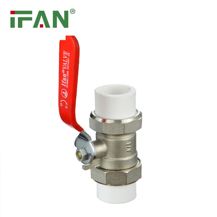 PPR Brass Ball Valve Price 20mm 25mm 32mm Water Control Plastic Ball Valve Gate PPR Brass Insert body ball valve