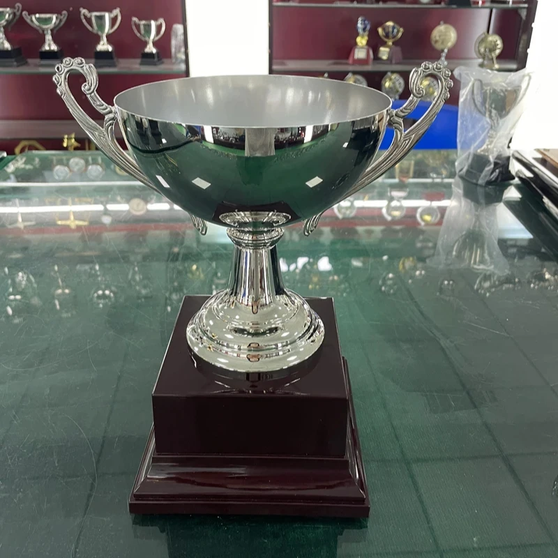 Plastic Base Trophy Cups Stainless Steel Custom Trophy  Award Cup