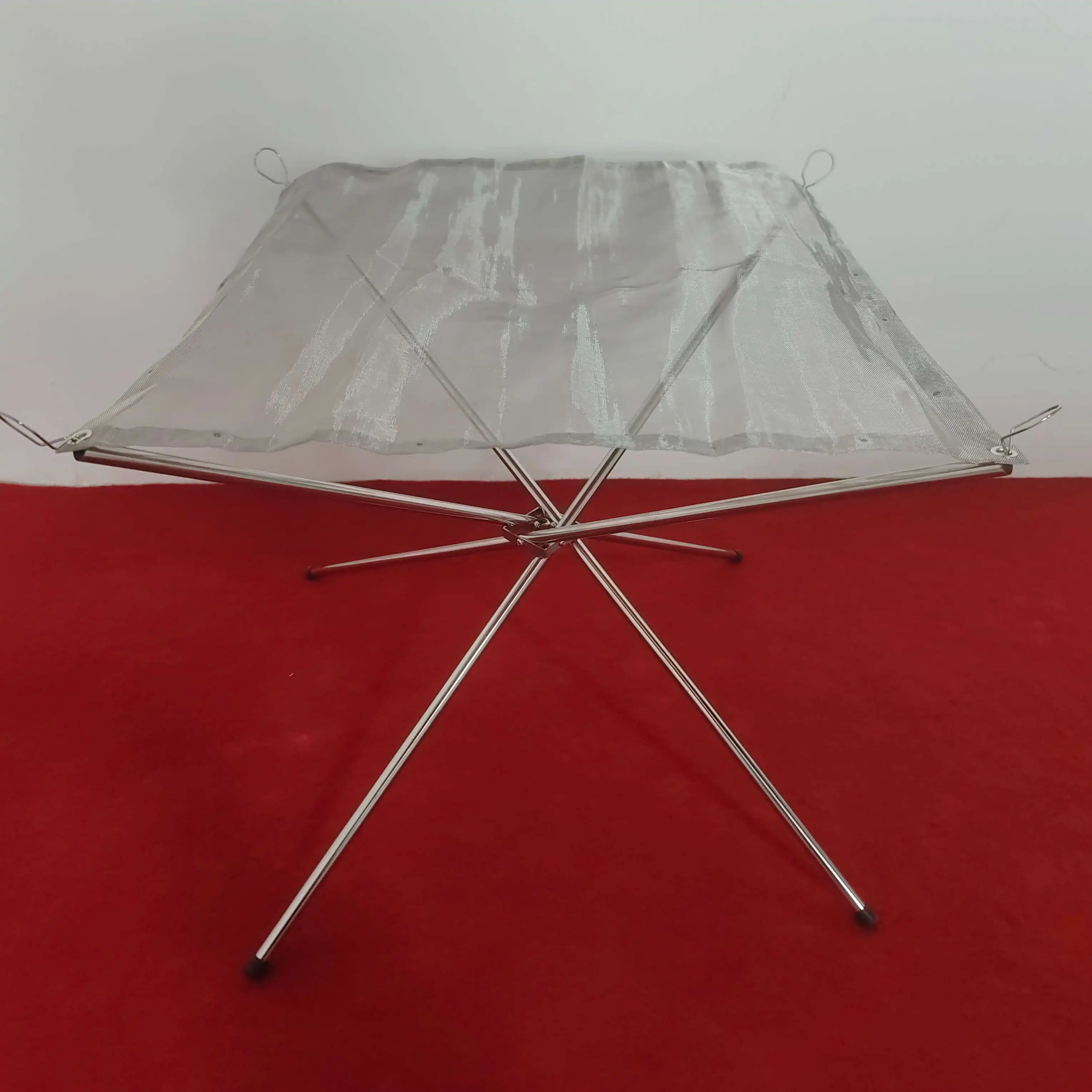 Outdoor Folding Burning Furnace Foldable Firewood Stand Stainless Steel Grill Fireplace Fire Pit