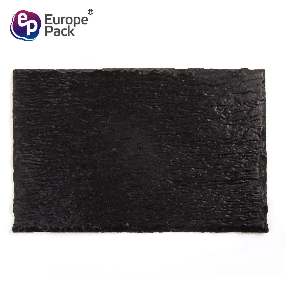 New style restaurant supplies food tray black square plastic slate sushi plate